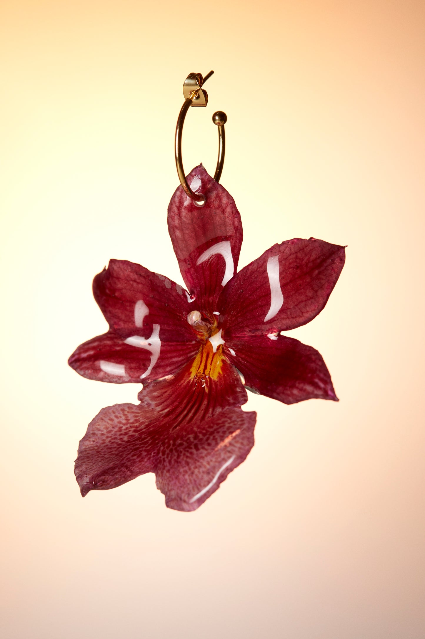 Arracades d'orquídies càmbria . Pendientes orquídeas cambria