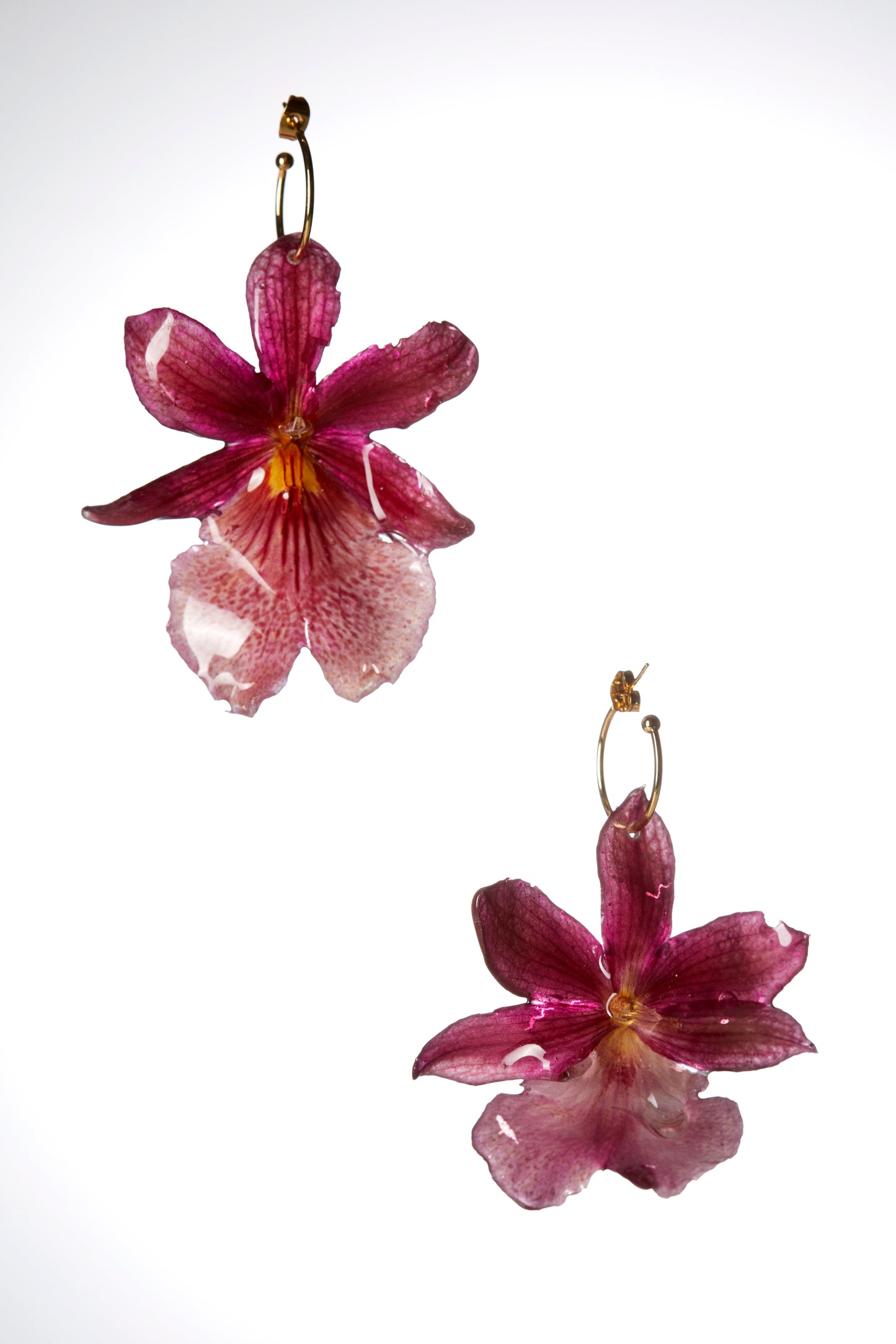 Arracades d'orquídies càmbria . Pendientes orquídeas cambria